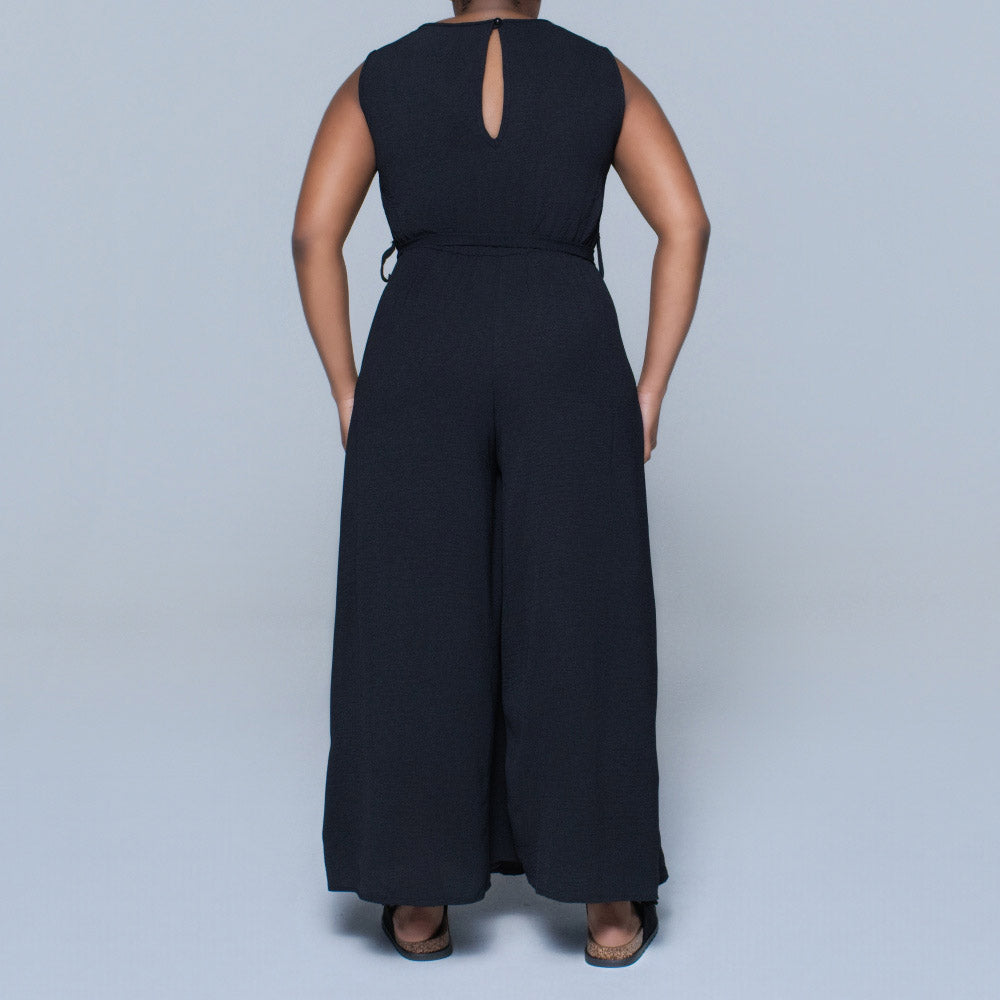 Ladies Sleeveless Black Jumpsuit