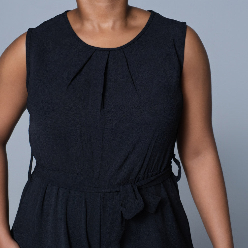 Ladies Sleeveless Black Jumpsuit