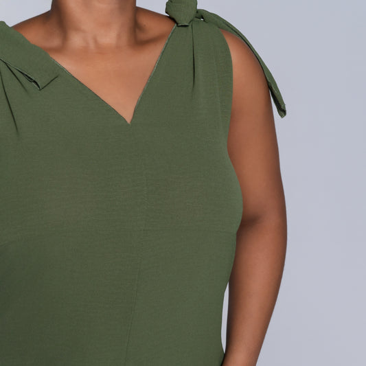 Olive Sleeveless Airflow Jumpsuit