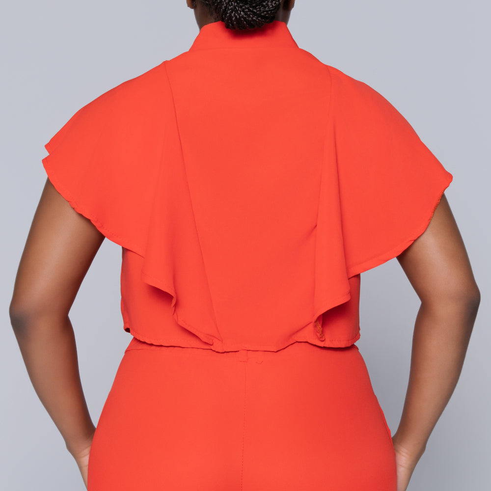 Terracotta Tie-Up Crop Top