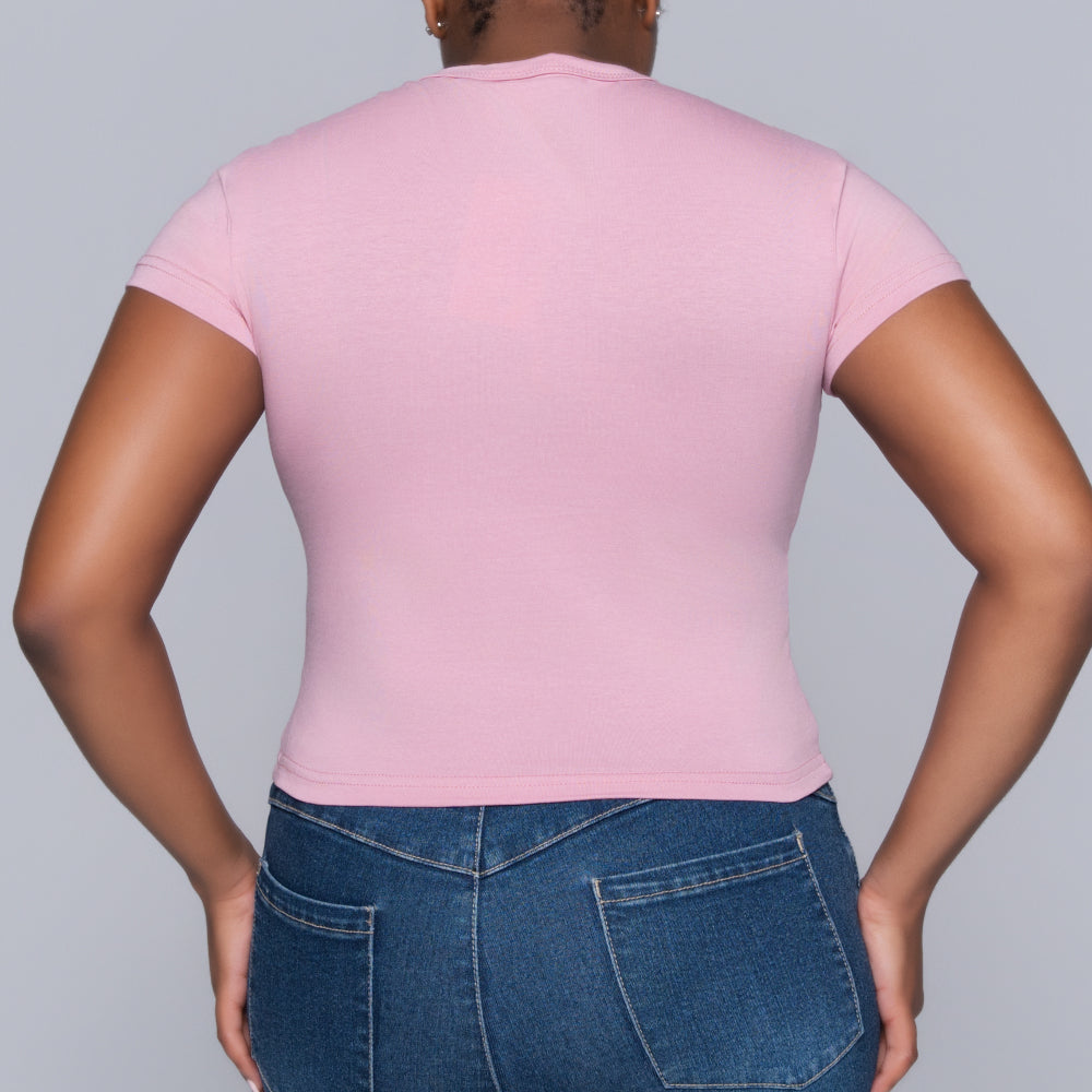 Mink Front Print Top