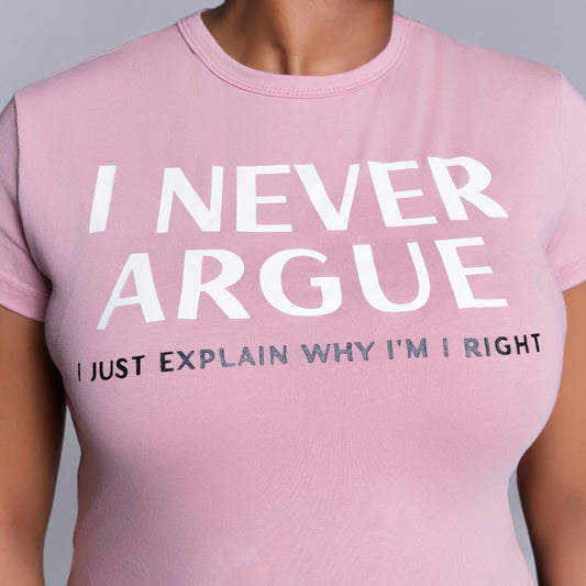 Mink Front Print Top