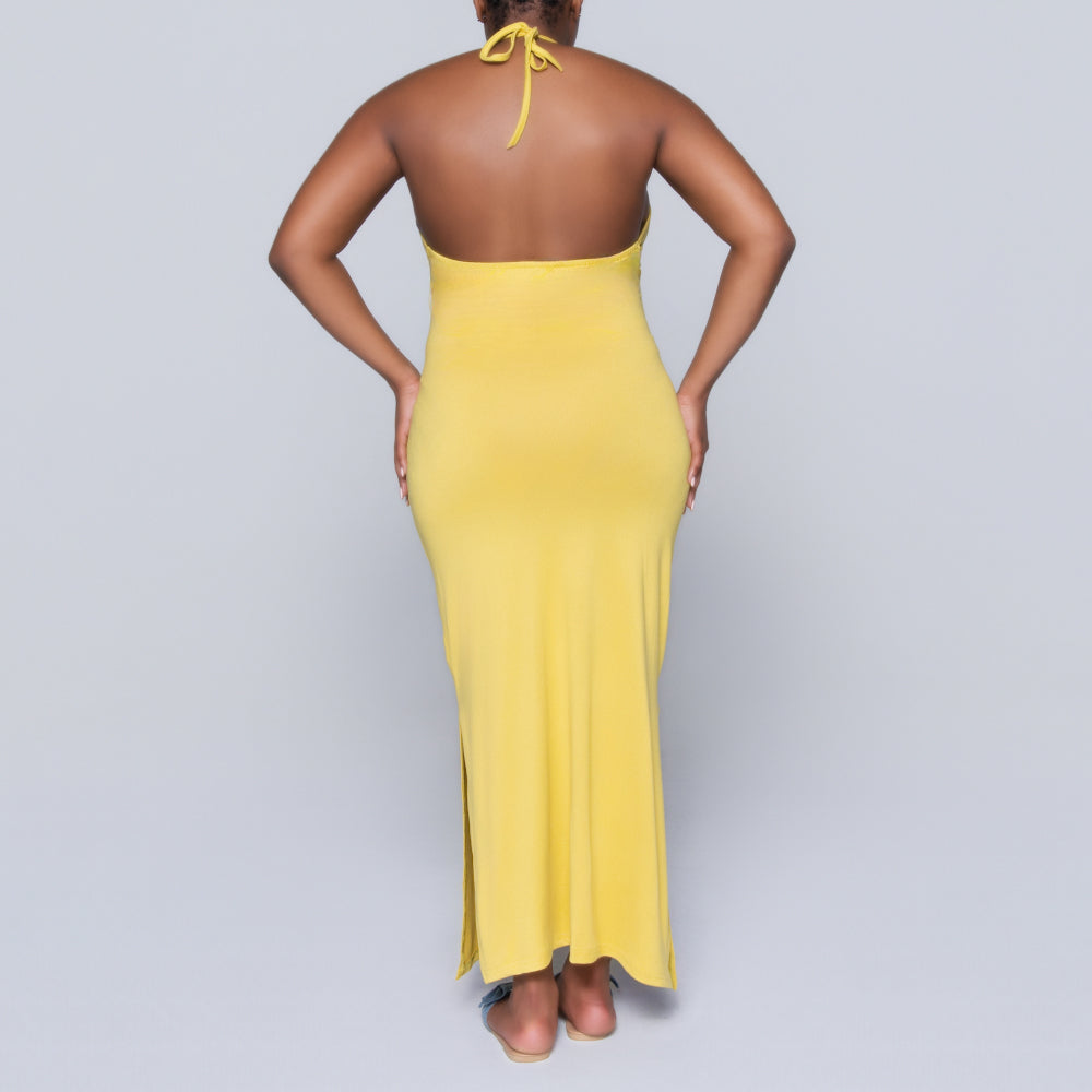 Ochre Halter Neck Dress