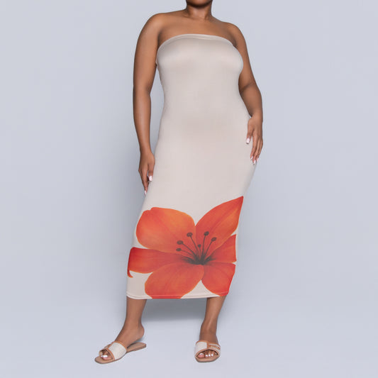 Front Print Boobtube Dress