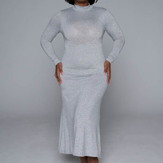 Grey Jersey Knit Skirt