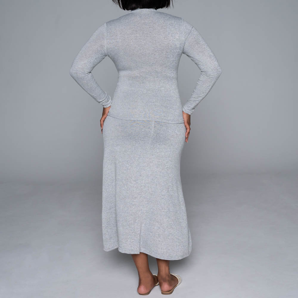 Grey Jersey Knit Skirt