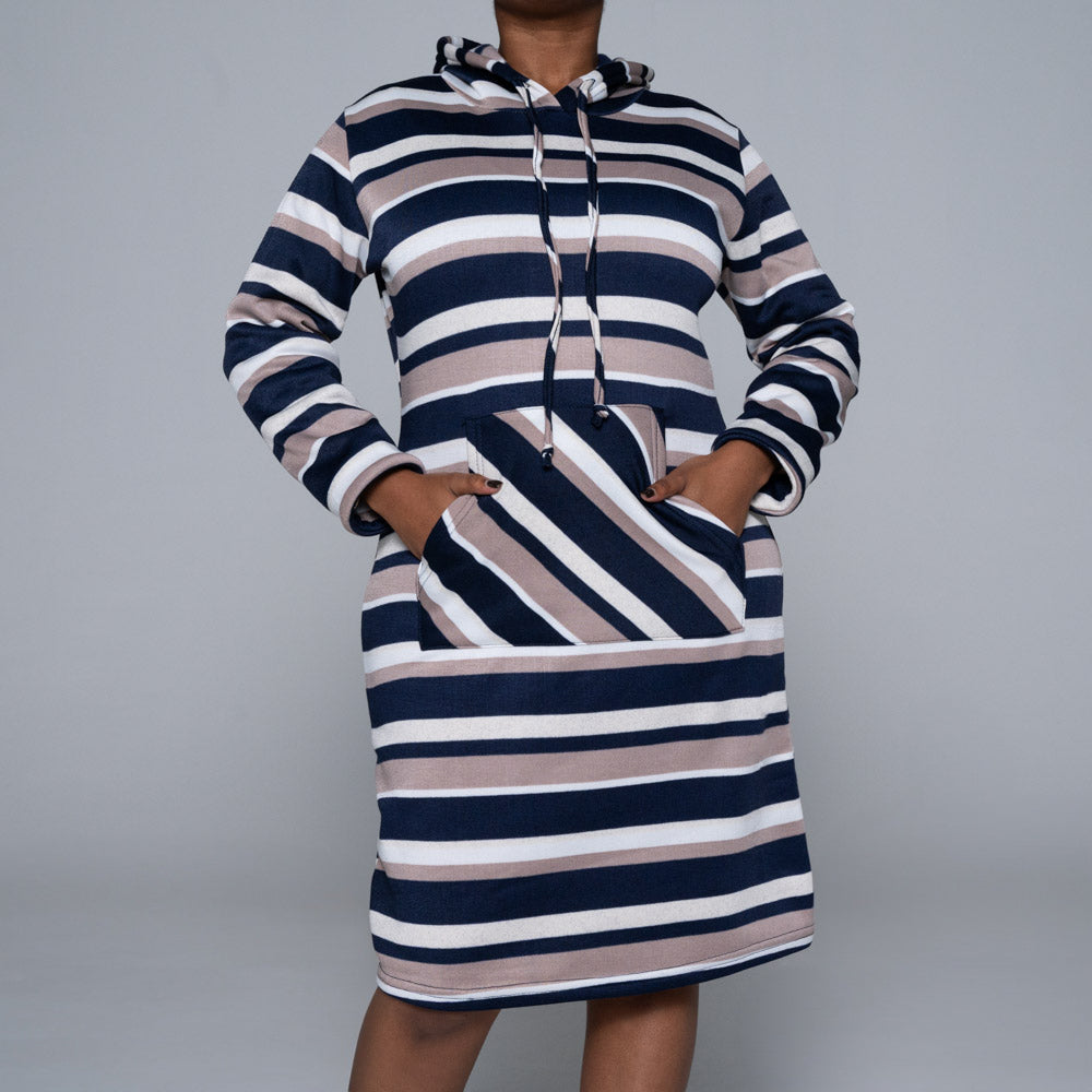 Striped Spun Poly Hooded Dress Fashion World ZA Striped Spun Poly Hooded Dress Fashion World ZA