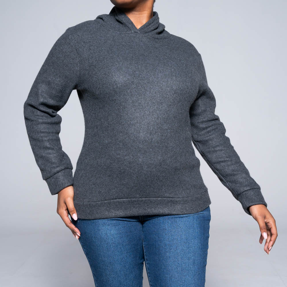 Charcoal Polar Fleece Hooded Jacket
