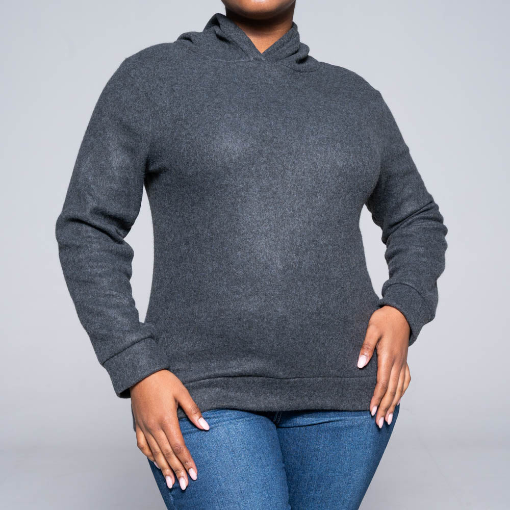 Charcoal Polar Fleece Hooded Jacket