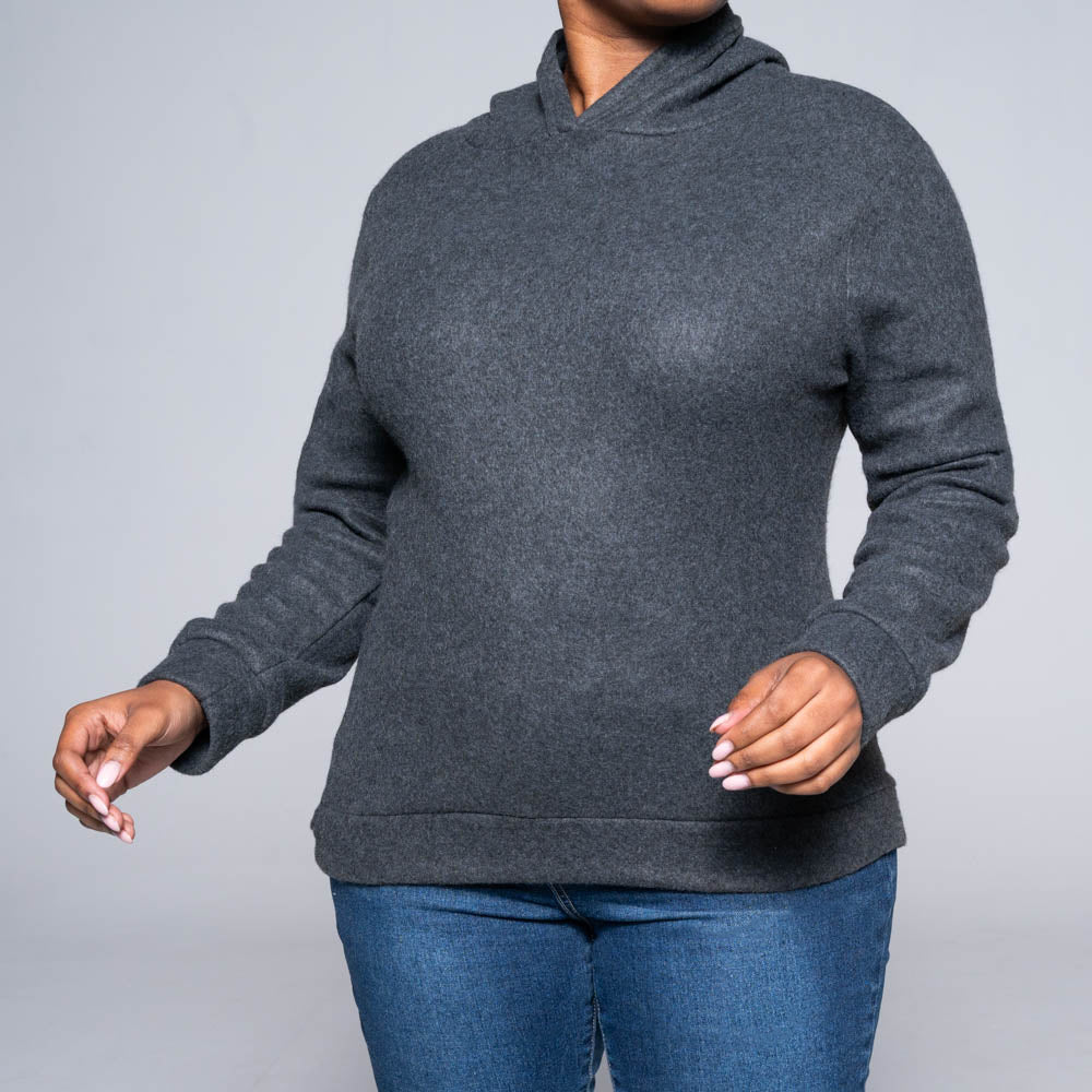 Charcoal Polar Fleece Hooded Jacket