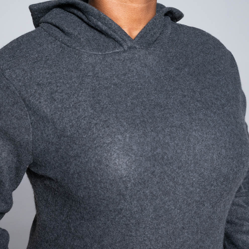 Charcoal Polar Fleece Hooded Jacket