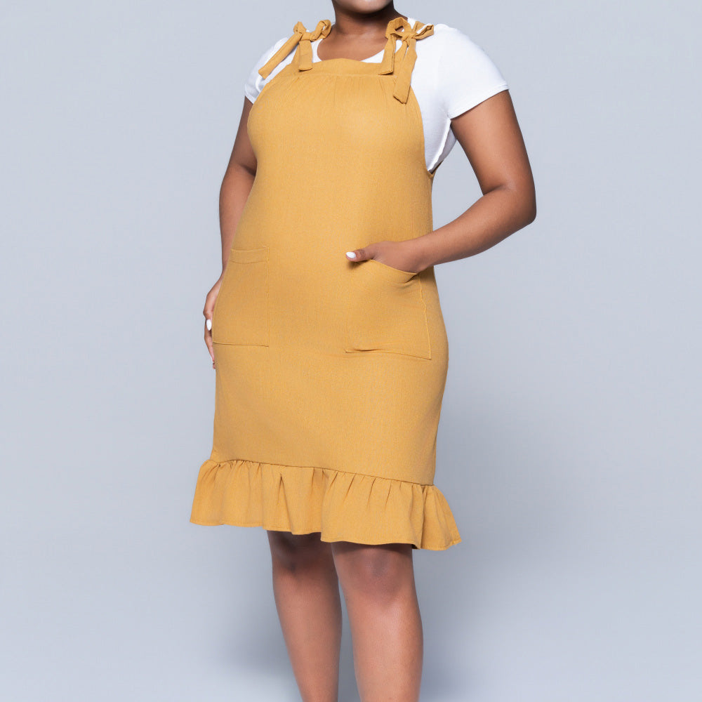 Camel Rayon Linen Tiered Tunic