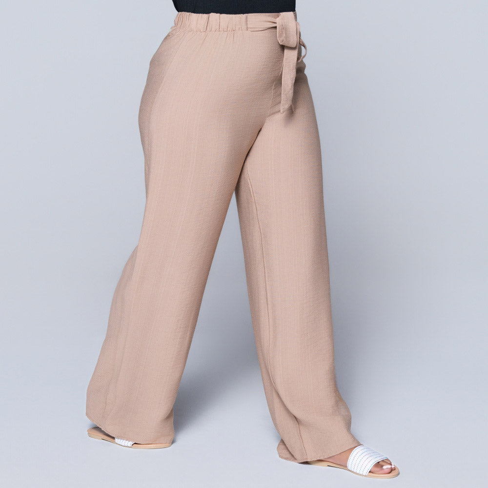 Plain Mocca Nylon Rayon Pants