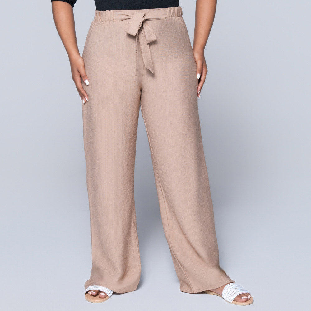 Plain Mocca Nylon Rayon Pants