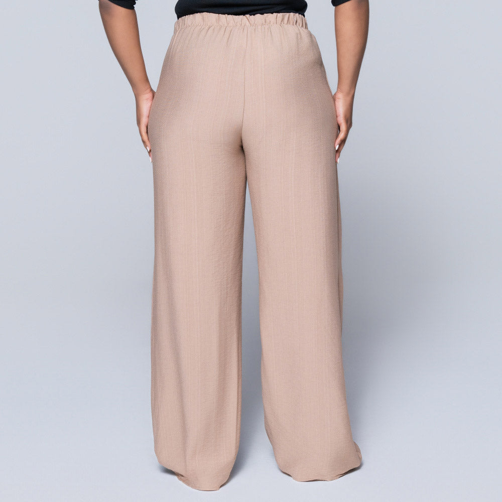 Plain Mocca Nylon Rayon Pants