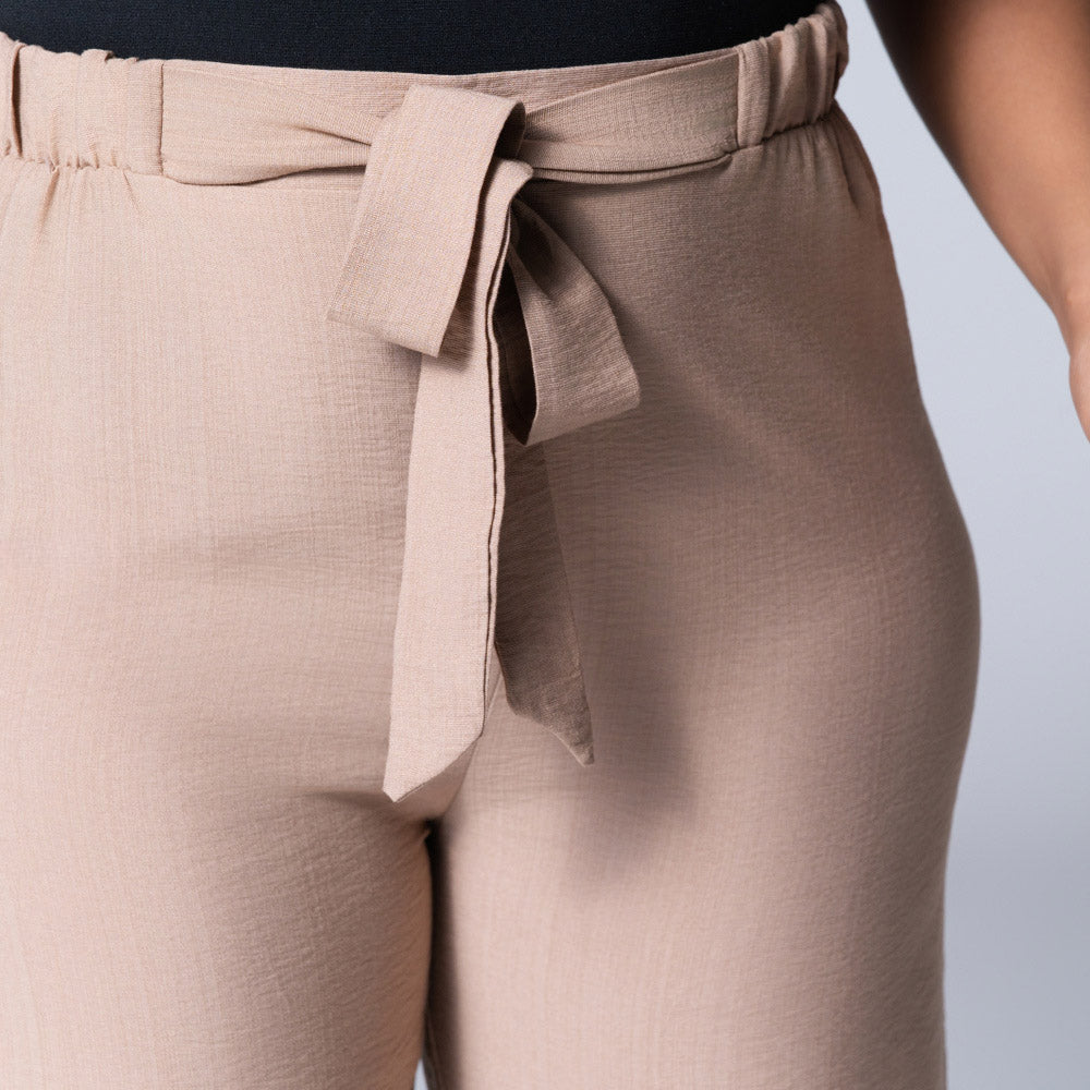 Plain Mocca Nylon Rayon Pants