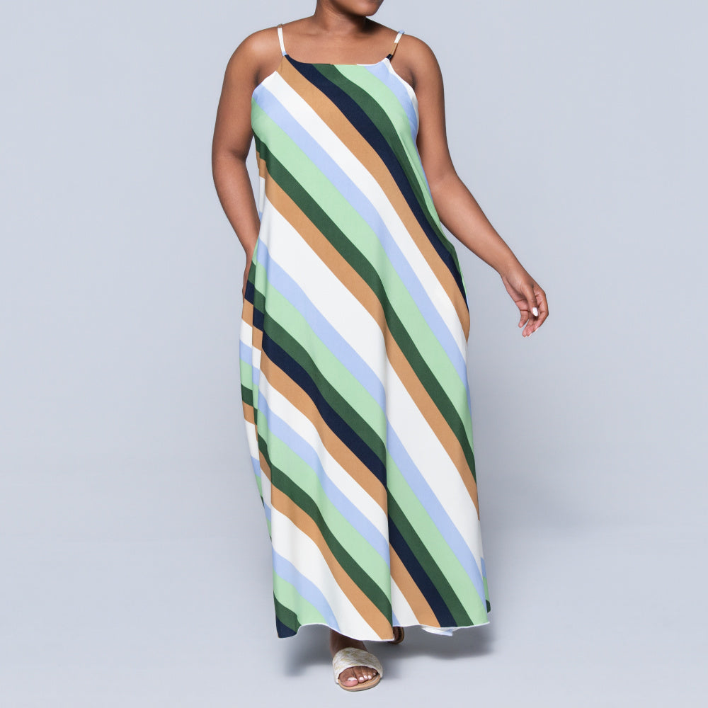 Printed Strappy Maxi Dress