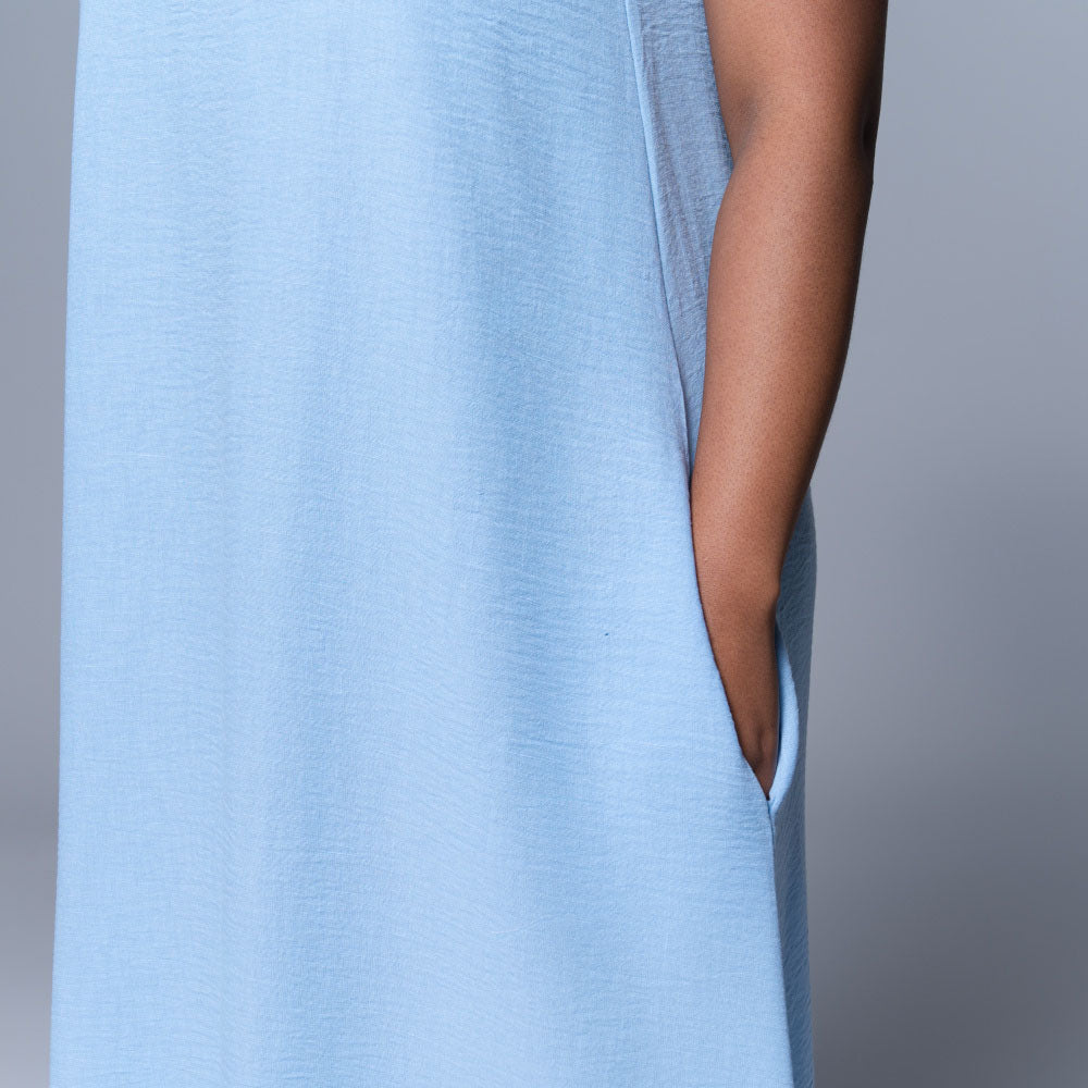 Blue Halter Neck Dress