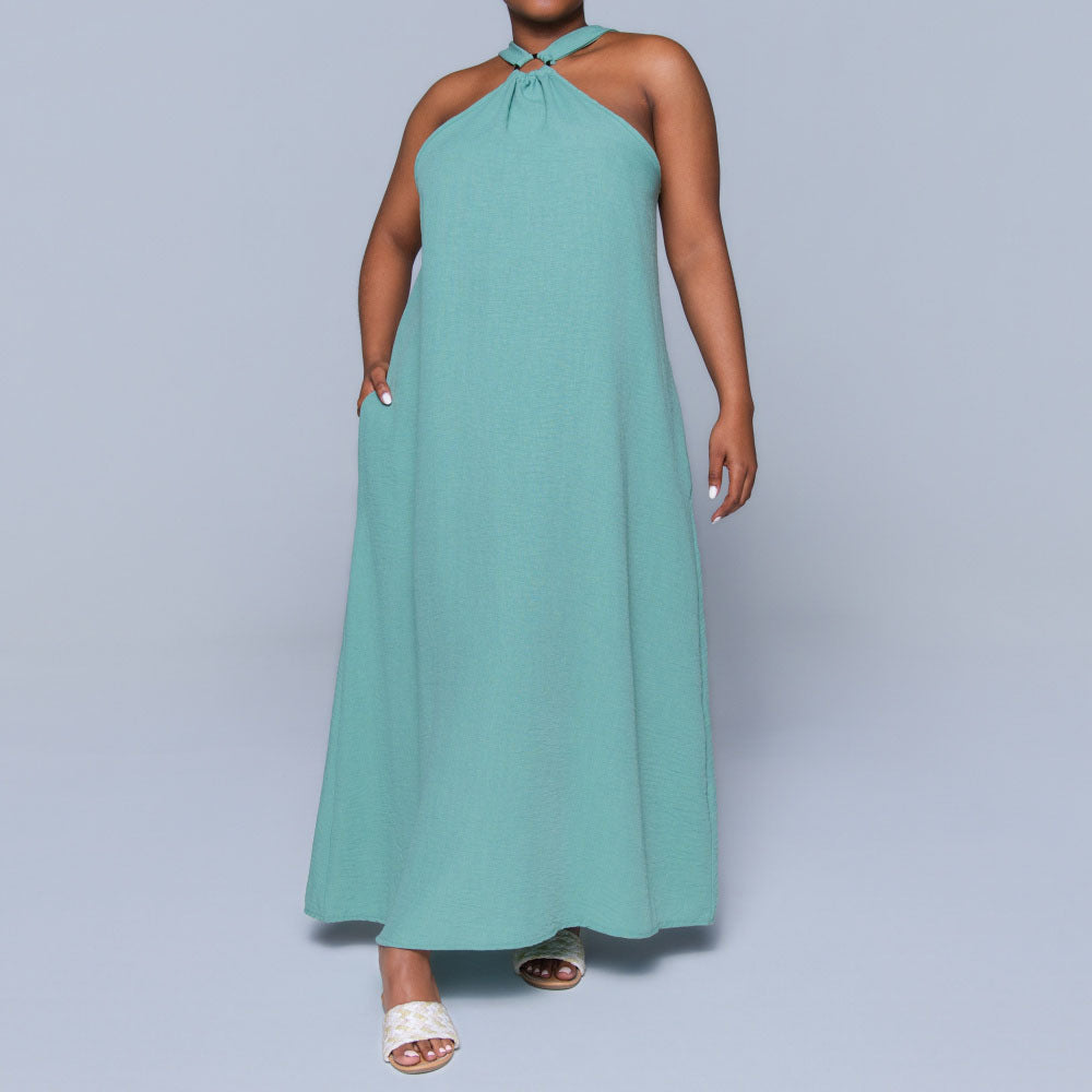 Sage Halter Neck Dress