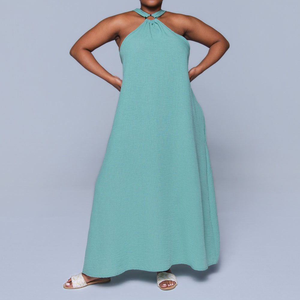 Sage Halter Neck Dress