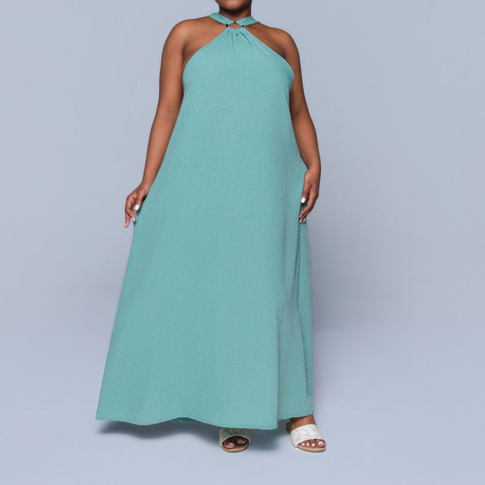 Sage Halter Neck Dress