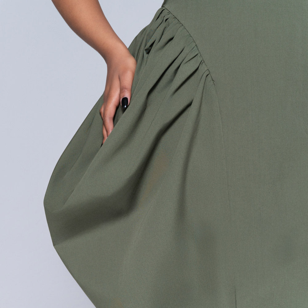 Sleeveless Poplin Panel Dress