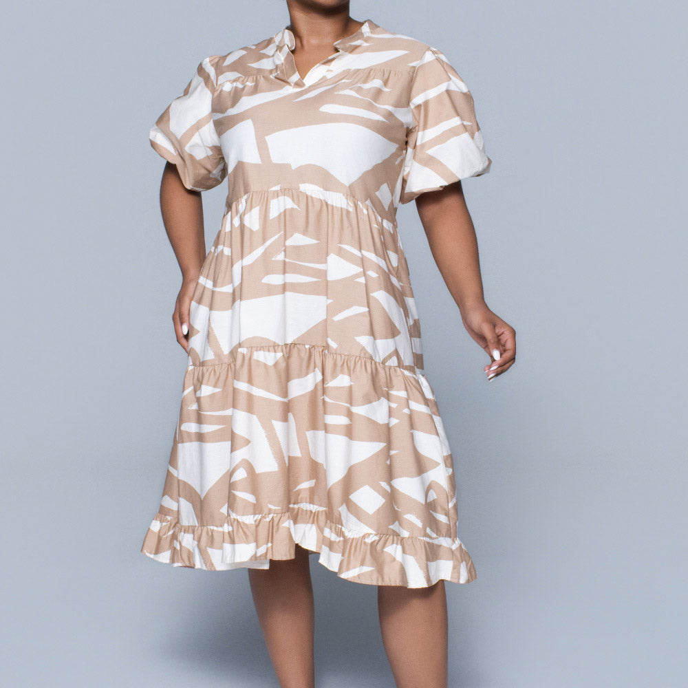 Printed Poplin Tiered Tunic