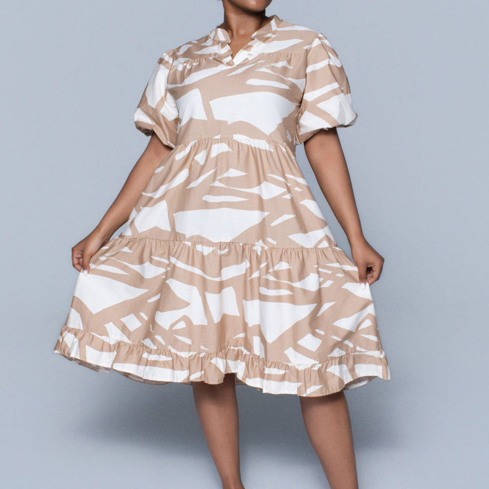 Printed Poplin Tiered Tunic