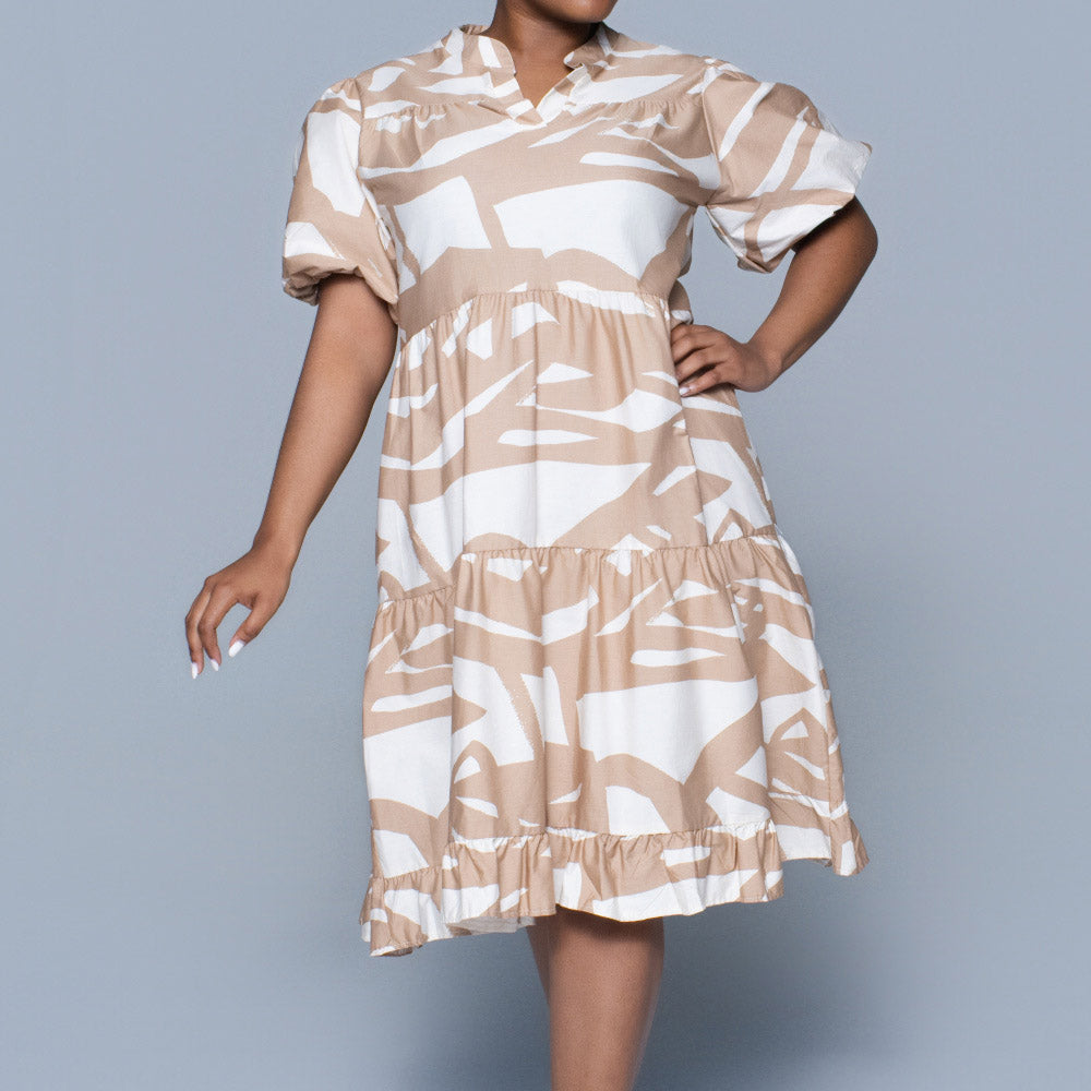 Printed Poplin Tiered Tunic