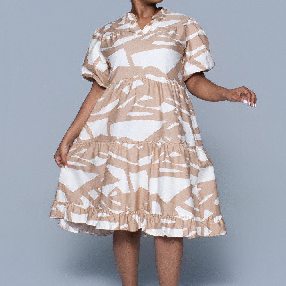Printed Poplin Tiered Tunic