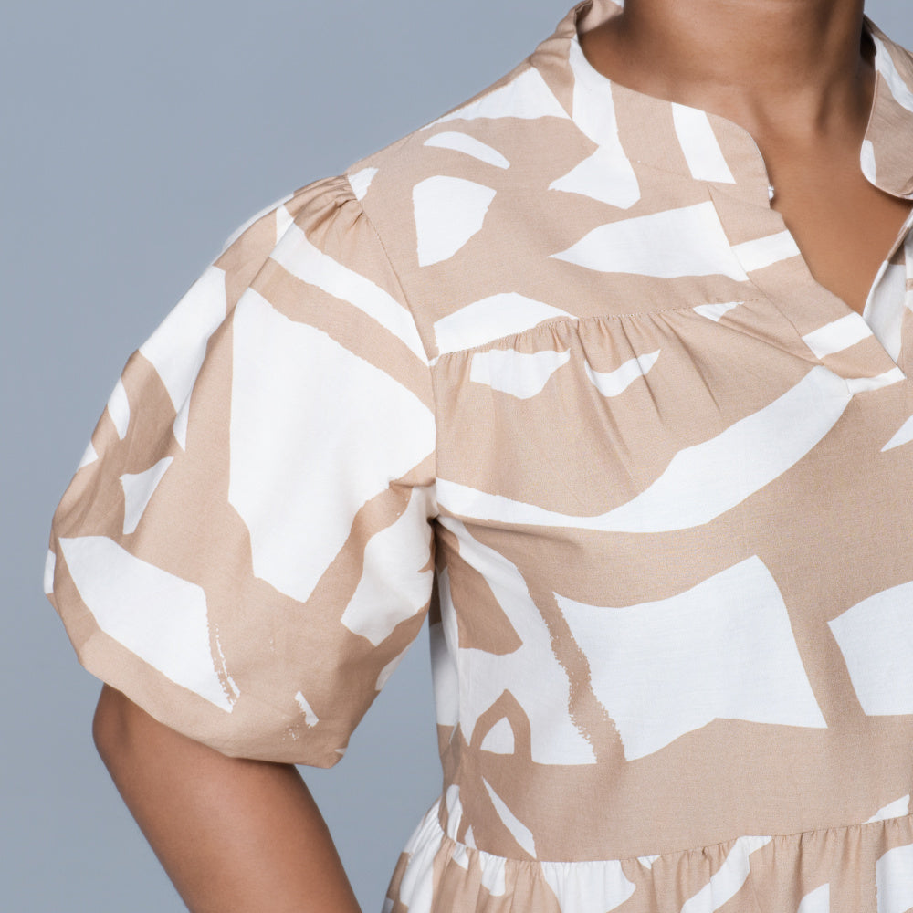 Printed Poplin Tiered Tunic