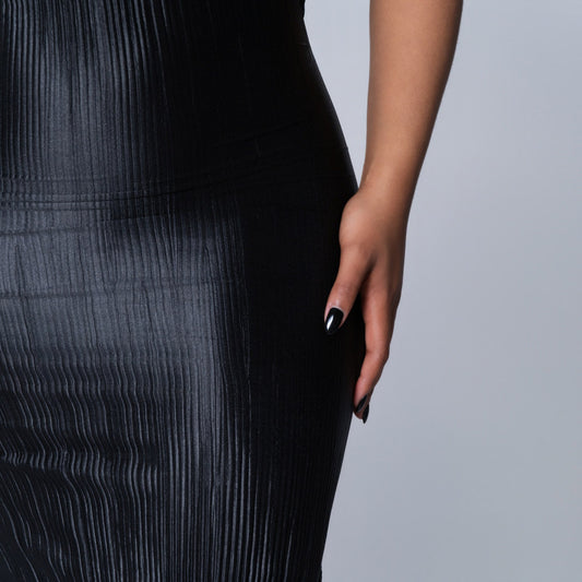 Black Strappy Bodre Dress