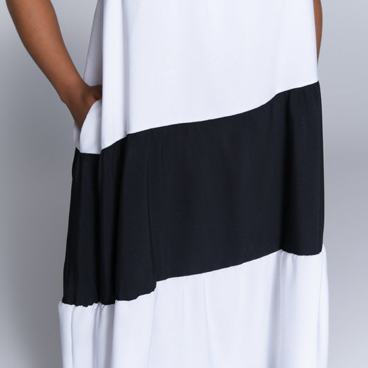 Black Colour Block Dress
