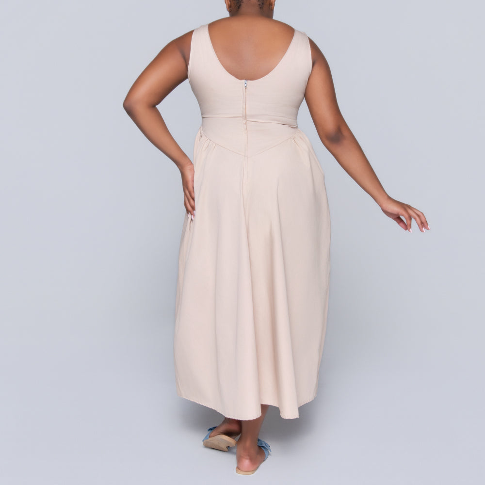 Stone Sleeveless Panel Dress