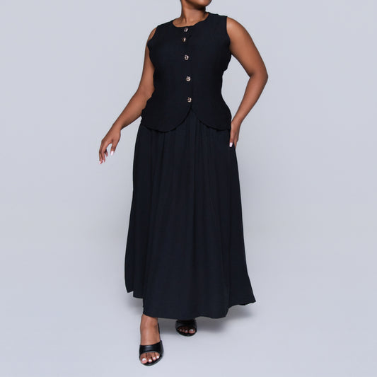 Black Sleeveless Waist Coat