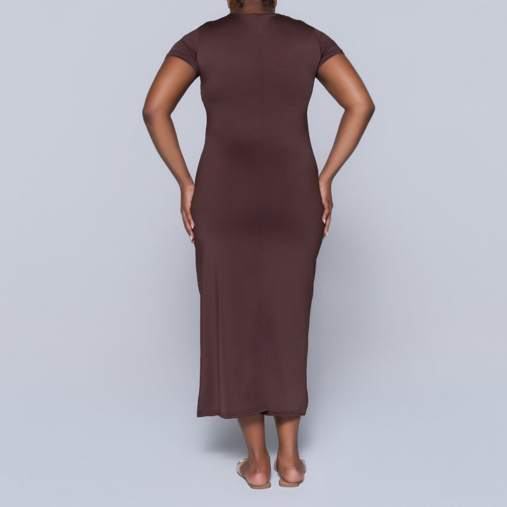 Chocolate Short Sleeve Dress