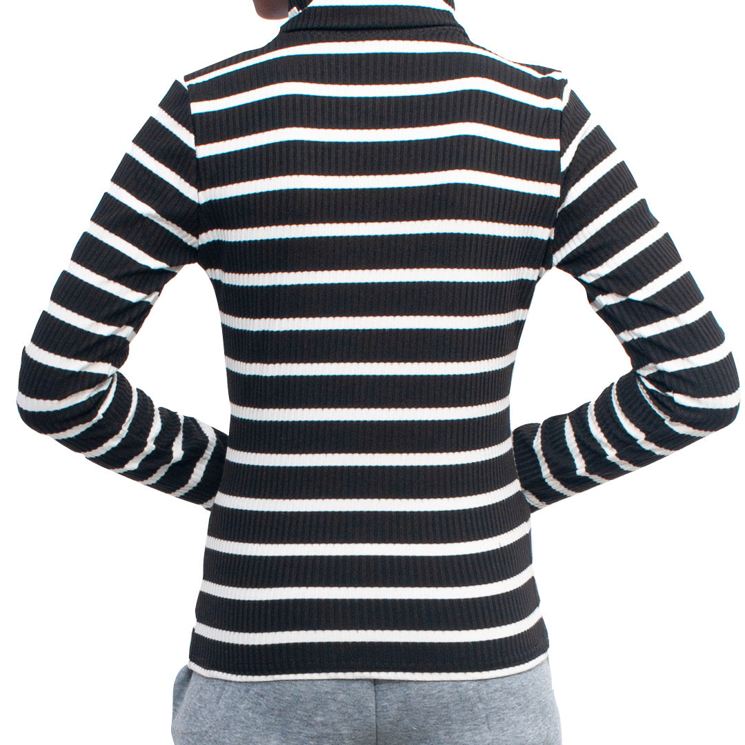Girls Striped Poloneck