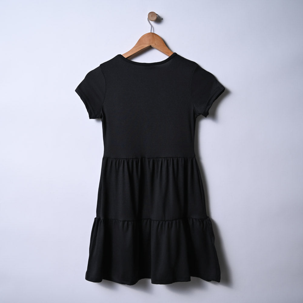 Girls Black Trapeze Dress