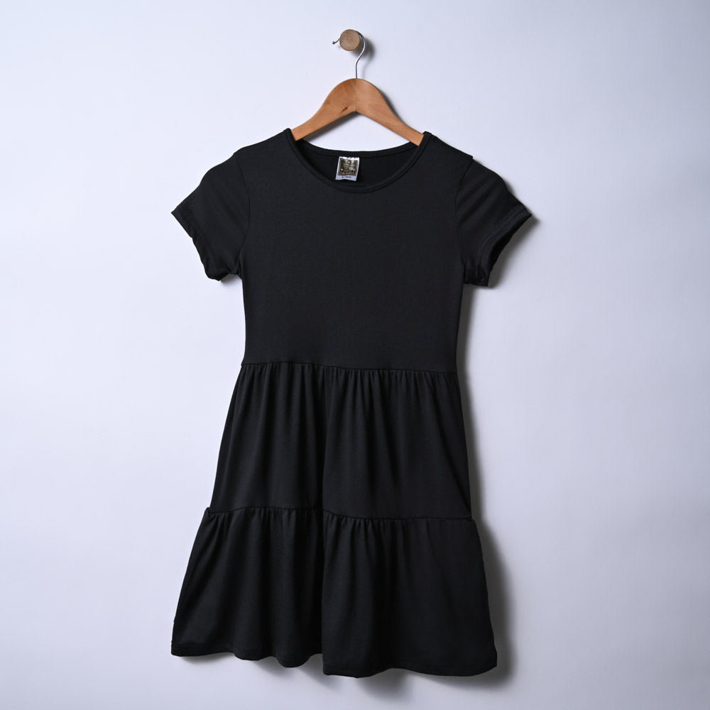 Girls Black Trapeze Dress