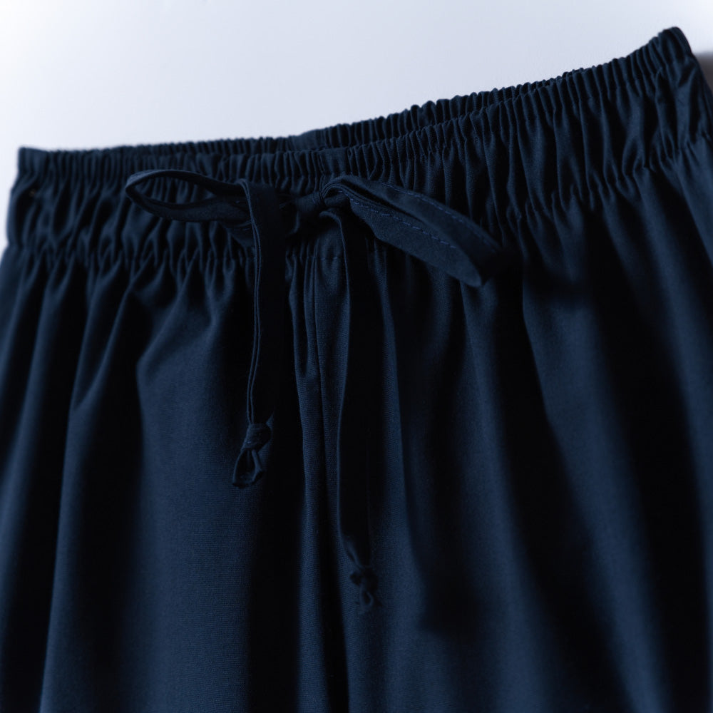 Girls Navy Poplin Crop Top