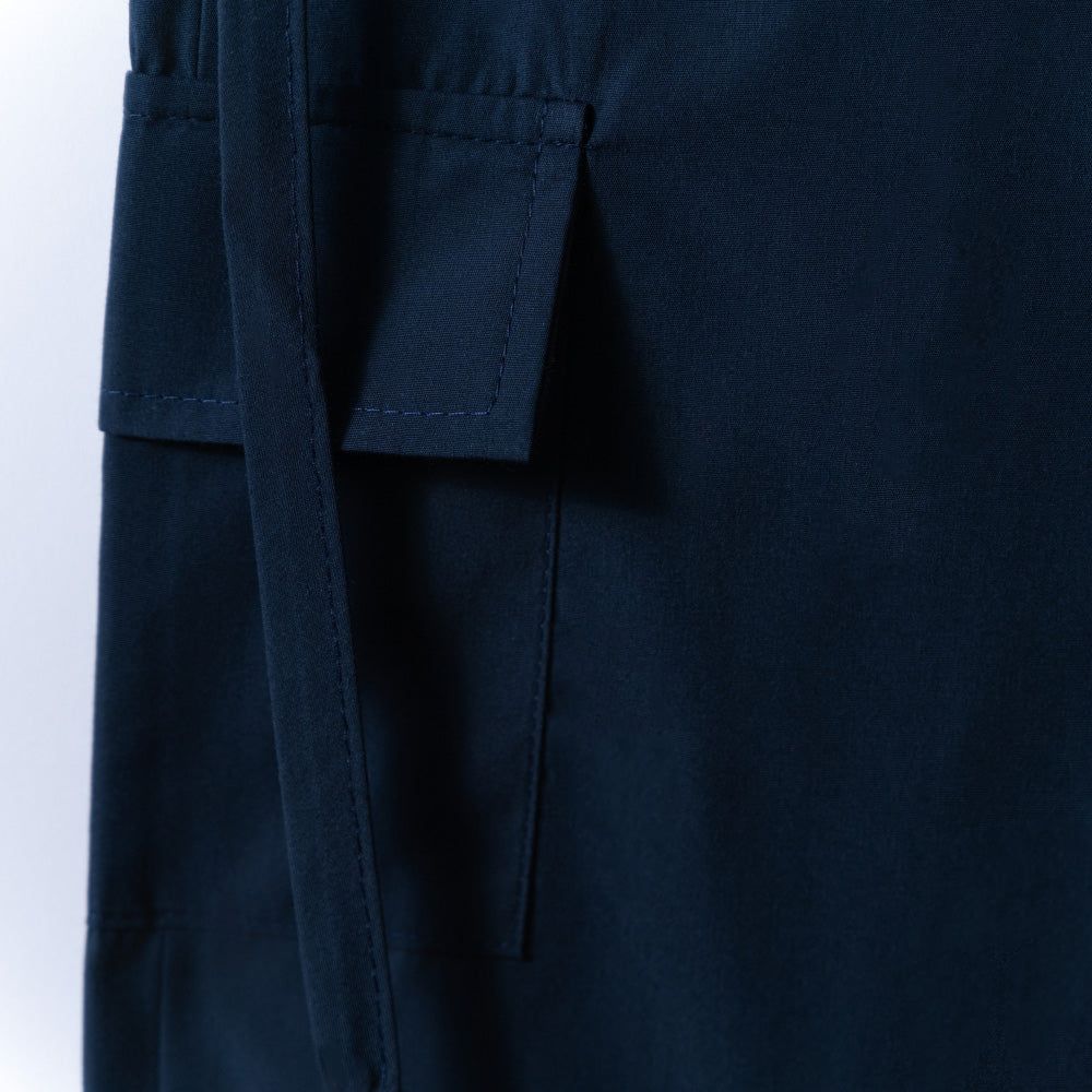 Girls Navy Poplin Crop Top