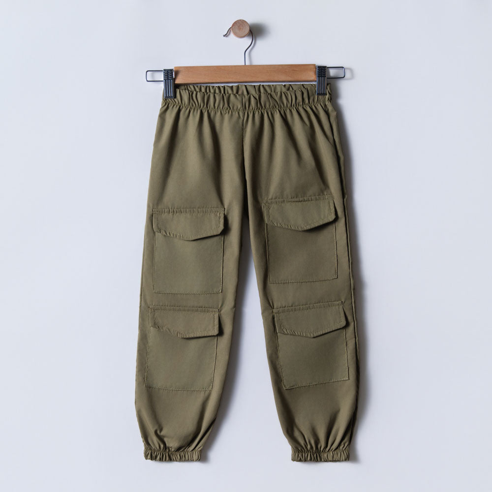 Girls Olive Cargo Pants