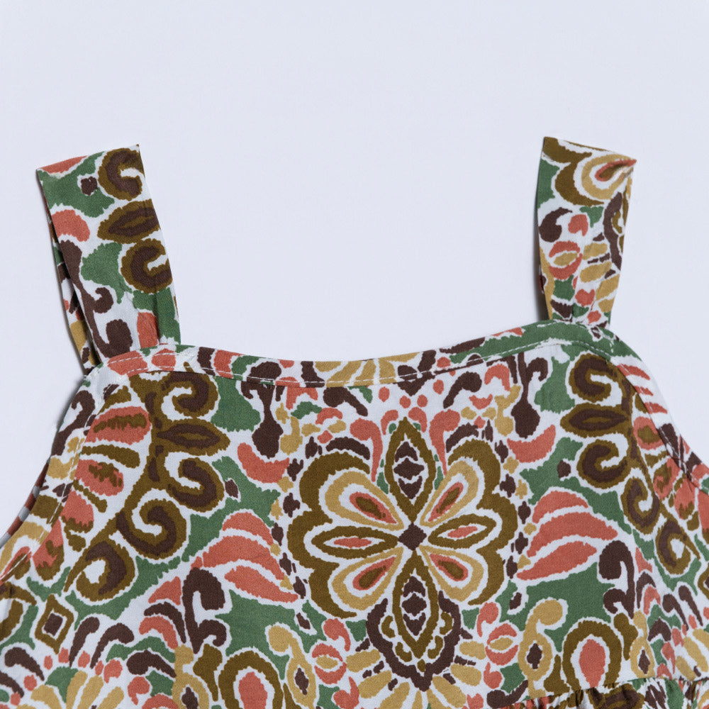 Girls Floral Print Shorts And Top Set