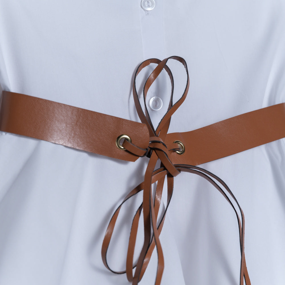 Girls White Poplin Top
