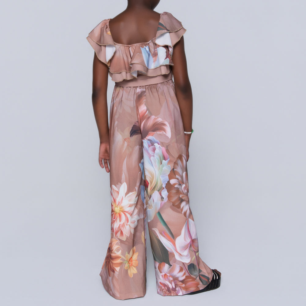 Girls Printed Stone Top And Pants Set