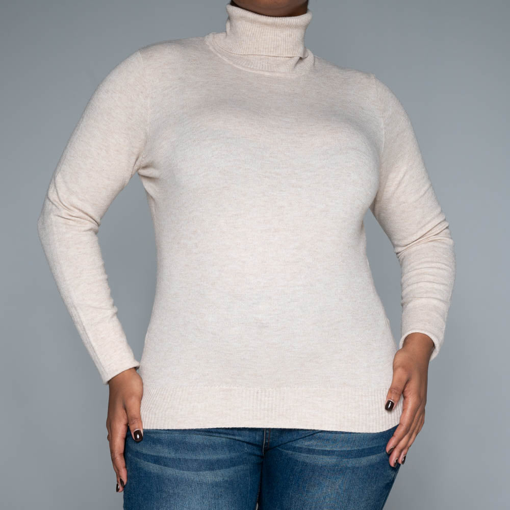 Beige Plain Poloneck