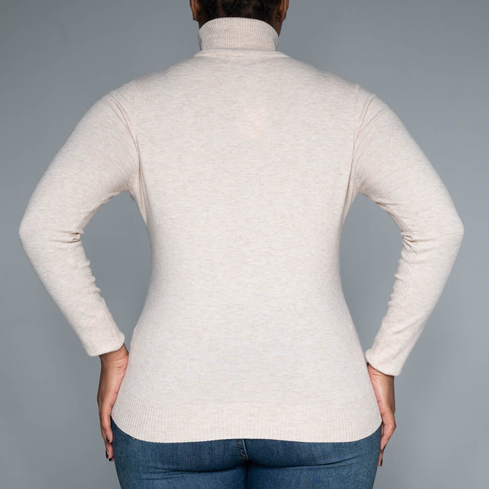Beige Plain Poloneck
