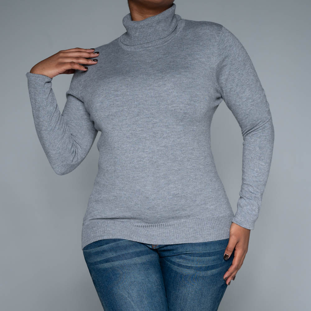 Grey Plain Poloneck