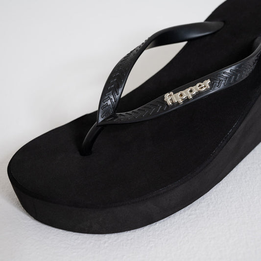 Black Wedge Sandals