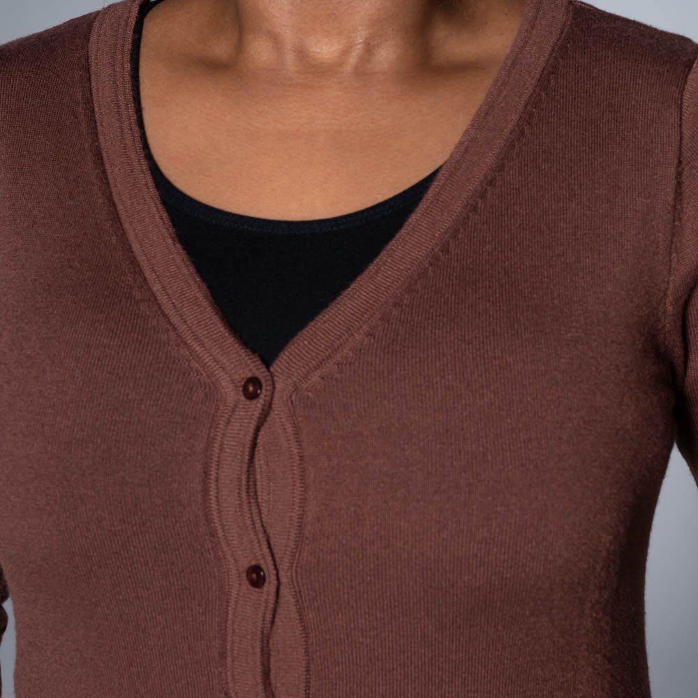 Brown Long Sleeve Cardigan